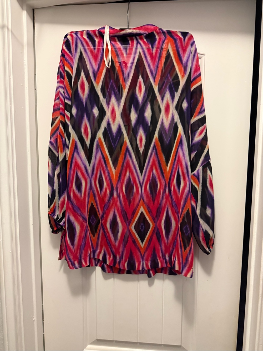 Jones New York Geometric Swim Coverup in Pink, Purple & Orange
